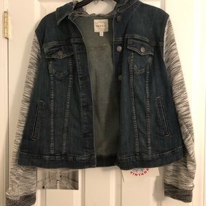 NWOT denim sweater jacket